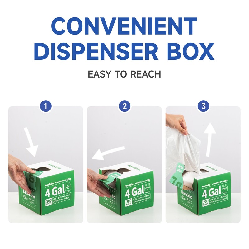 Small Trash Bags with Handles 2 Gallon 200 Count White