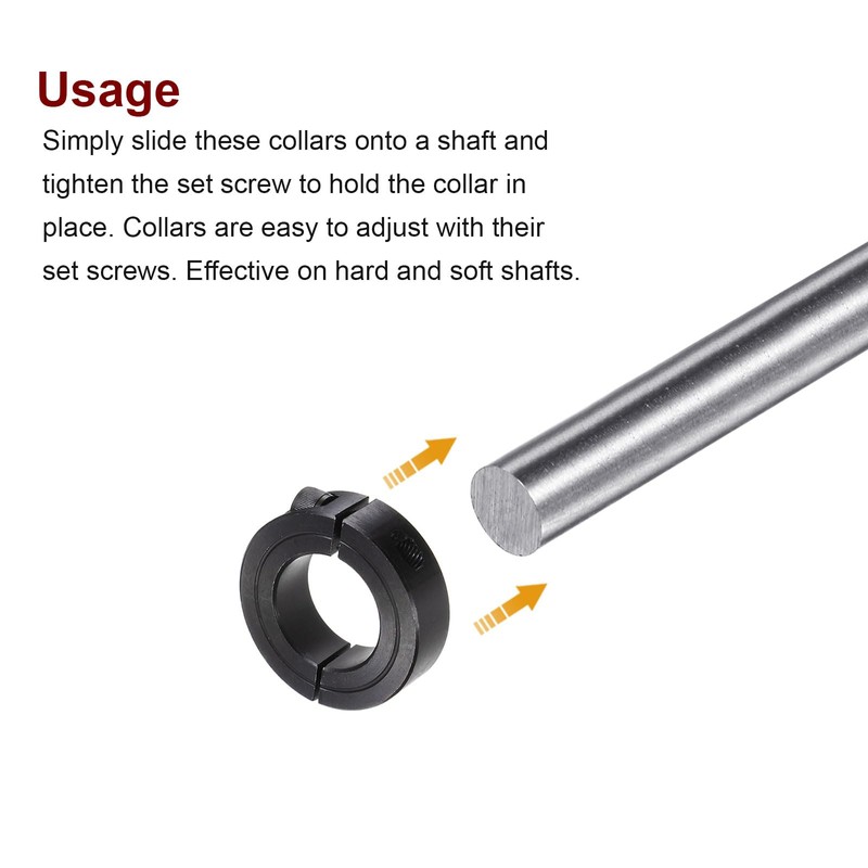sourcing map Shaft Collar for 1" Rod 1-3/4" OD 1/2"