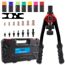 Defabee Rivet Nut Tool, 16-Inch Hand Rivet with 7 Mandrels(M3 M4 M5 M6 M8 M10 M12) and 70pcs Rivnut Tool Kit, Riveting Tools with Nut Setting System Totally, Rugged Carrying Rivet nut Assortment Kit