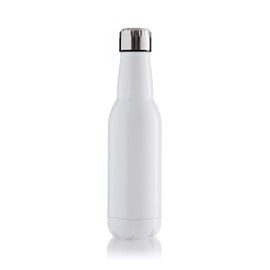 BOHORIA® Insulated Stainless Steel Water Bottle 500 ml with Engraving - Thermal Flask Double Walled & Vacuum Insulated - Water Bottle for Work, School, University, Sports, Travel (White Bottle)