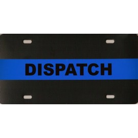 Thin Blue Memorial Line Dispatch License Plate (Plastic)