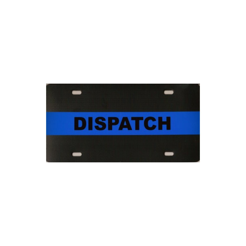 Thin Blue Memorial Line Dispatch License Plate (Plastic)