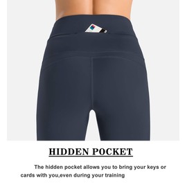 Dragon Fit Compression Yoga Pants Power Stretch Workout Leggings with High Waist Tummy Control (X-Large, Capri-Ink Blue)