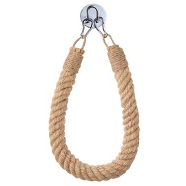 Nautical Rope Towel Ring, Toilet Paper Holder Self Adhesive Hooks Vintage Home Decoration Curtain Tiebacks Rope Tie Towel Rack for Ocean Beach Themed Bathroom Decor Rustic Boho Farmhouse (Khaki)