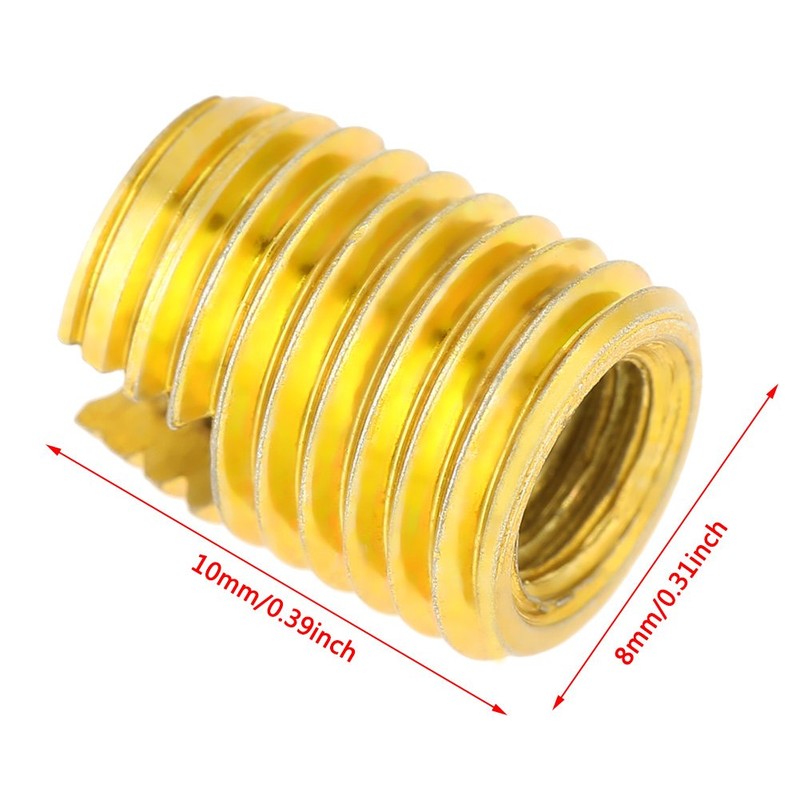 QANYEGN 10Pcs Self Tapping Threaded Insert, Brass Threaded Insert, 302