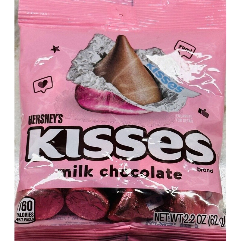 HERSEYS PINK MILK CHOCOLATE KISSES 2.8oz-Brand New-SHIPS N 24 HOURS