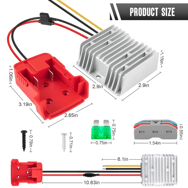 Siziviki 18V to 12V Step-Down Converter for M18 Battery