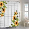 Renaiss 72x72 Inch Rustic Sunflower Shower Curtain Farmhouse Yellow Flowers
