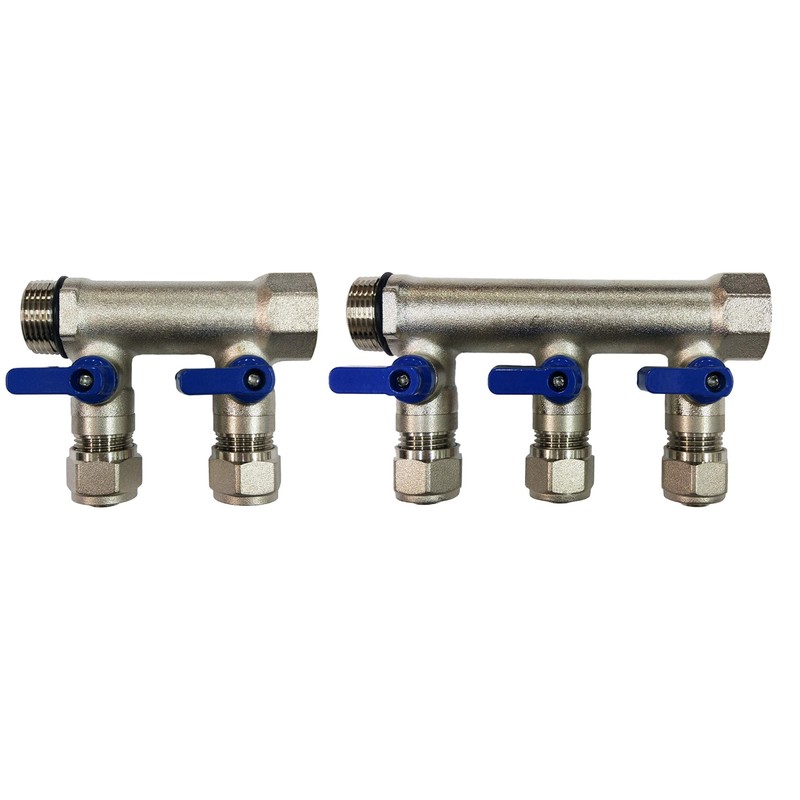 5 Loop Plumbing Manifold w/ 3/4" trunk & 1/2" pex