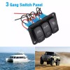 Ameribox 3 Gang Toggle Rocker Switch Panel Green LED Light
