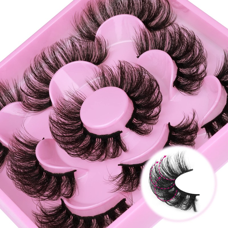 Focipeysa Dramatic Eyelashes Fluffy Faux Mink Lashes 22mm Long False