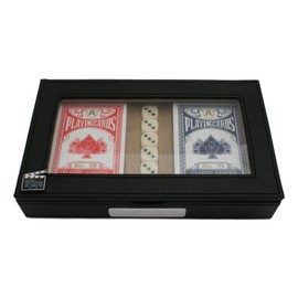 Gamekeepers Cottage gifts Film Clapper Board Playing Cards and 5 Dice in Black PU Case Poker Gift With Free Engraving 457 BL