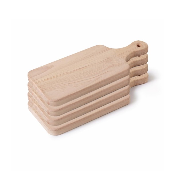 LZMS 4 Packs 9" x 5 1/2" Small Wood Serving/Cutting