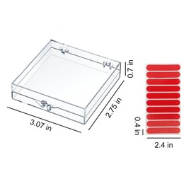 KGCGJVB 4Pcs Press On Nail Boxes Storage Organizer Set Clear Nail Display Cases for Artificial Nails 10Pcs Double Sided Tape Adhesive Holders for Press Ons Packaging Boxes to Store Nails Supplies