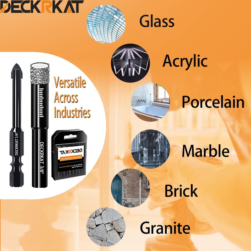 DECKRKAT 10-Piece Dry Diamond Drill Bits & TileDrill Bits -