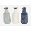 Deco 79 38931 Bottle-Shaped Ceramic Vases, 5" x 11", Gray/Blue/White/Brown