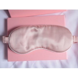 Mulberry Silk Sleep Eye Mask & Blindfold with Elastic Strap/Headband, Soft Eye Cover Eyeshade for Night Sleeping(Pink)