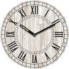 Round Glass Wall Clock with Table Display, Ancient Wooden Clock,