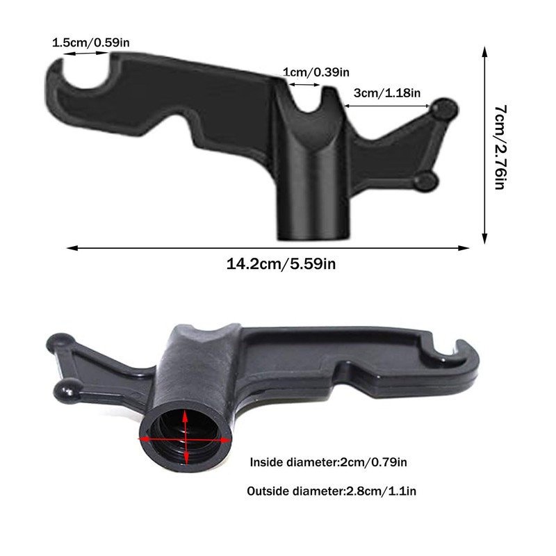 YQkangzhu 3/4" Inner Diameter Extension Pole Hook Heads, Multi-Purpose Plastic