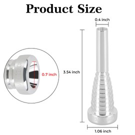 ROWELL Trumpet Mouthpiece 7C Trumpet Mouthpiece Bass Trumpet Mouthpieces Silver Plated Trumpet Mouthpiece for Beginners and Professional Players Band Jazz Mouthpiece Trumpet Accessories