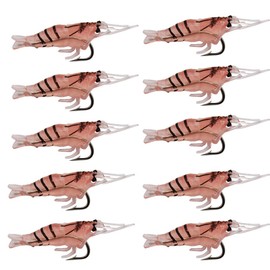 30pcs Soft Shrimp Lures with Hook Pink/White/Green Crappie Micro Grass Shrimp for Trout Bass (Pink-30pcs)