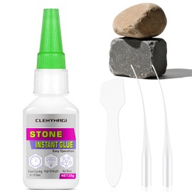 ClenyMagi Stone Glue, Fast Drying Rock Glue, Strong Clear Adhesive for Marble, with Anti Clog Cap, Waterproof, Heat-Resistant Strong Adhesive for Granite, Artificial Stone, Tile, DIY