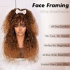 SOFUN Ombre Brown Curly Wig With Bangs for Black Women