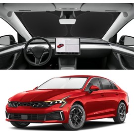 Custom Fit Windshield Sun Shade for Kia K5 2021-2026, Blocks UV & Heat, Front Window Sunshade Accessories, Easy Fold & Store Keep Your Car Cooler