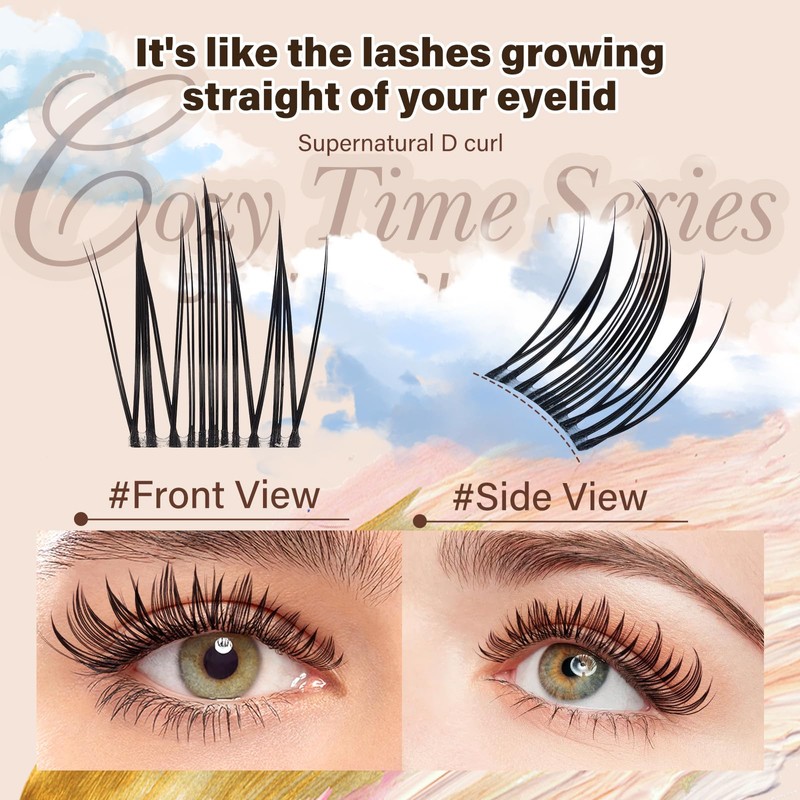 JMS&JMS Lash Clusters Kit Natural Cluster Lashes Invisible Band with
