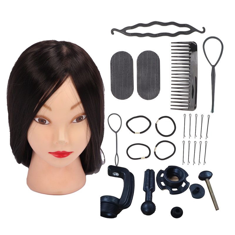 Practice Mannequin Head Novice Hairdressing Training Braiding Doll Head with