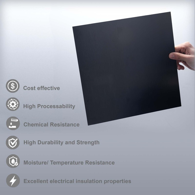 Black Phenolic Sheet12 x 12", 1/8" inch Thick, Pack of