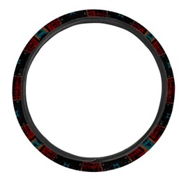Dreaweet Navajo Print Steering Wheel Cover Women Men Southwestern Native Indian American Aztec Steering Wheel Covers Black Universal 15 inch Steering Wheel Cover for Cars SUV Trucks