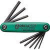 Bondhus GorillaGrip 12634 Star-Tipped Screwdriver Set in Fold-Up Snap Holder,Green