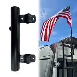 ANISUN RV Ladder Flag Pole Mount RV Camper Flagpole Holder Compatible with 1" RV Ladders