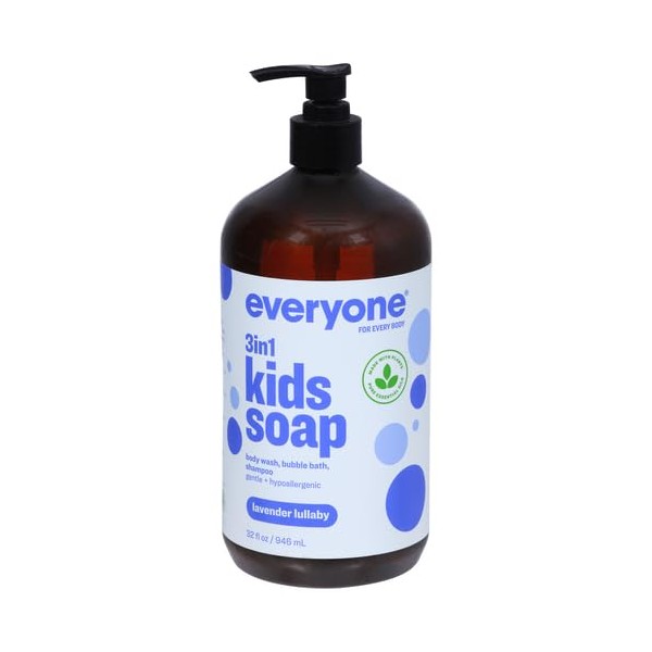 Everyone 3-in-1 Kids Soap: Shampoo, Body Wash, and Bubble Bath, Lavender Lullaby, 32 Ounce
