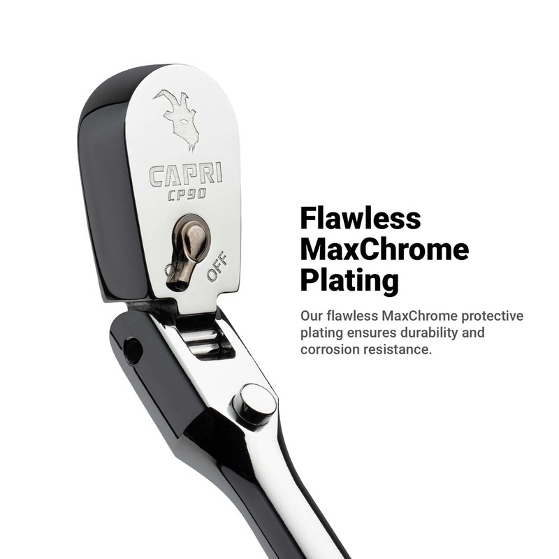 Capri Tools 1/2 in. Drive Fine 90-Tooth Locking Flex-Head Ratchet,