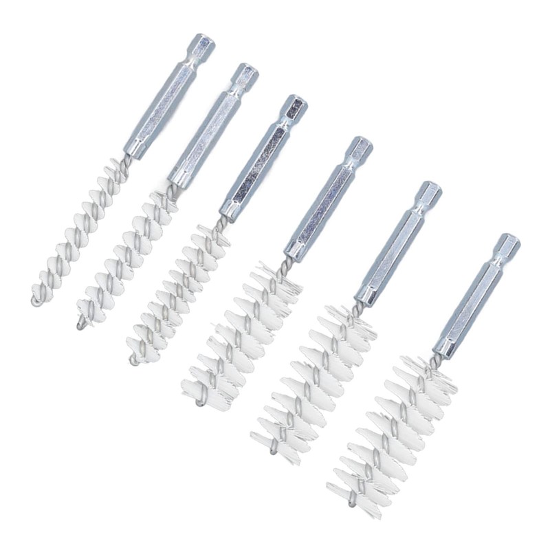 6-Piece Drill Cleaning Brush Set, Rustproof, 4 Inch Twisted Wire