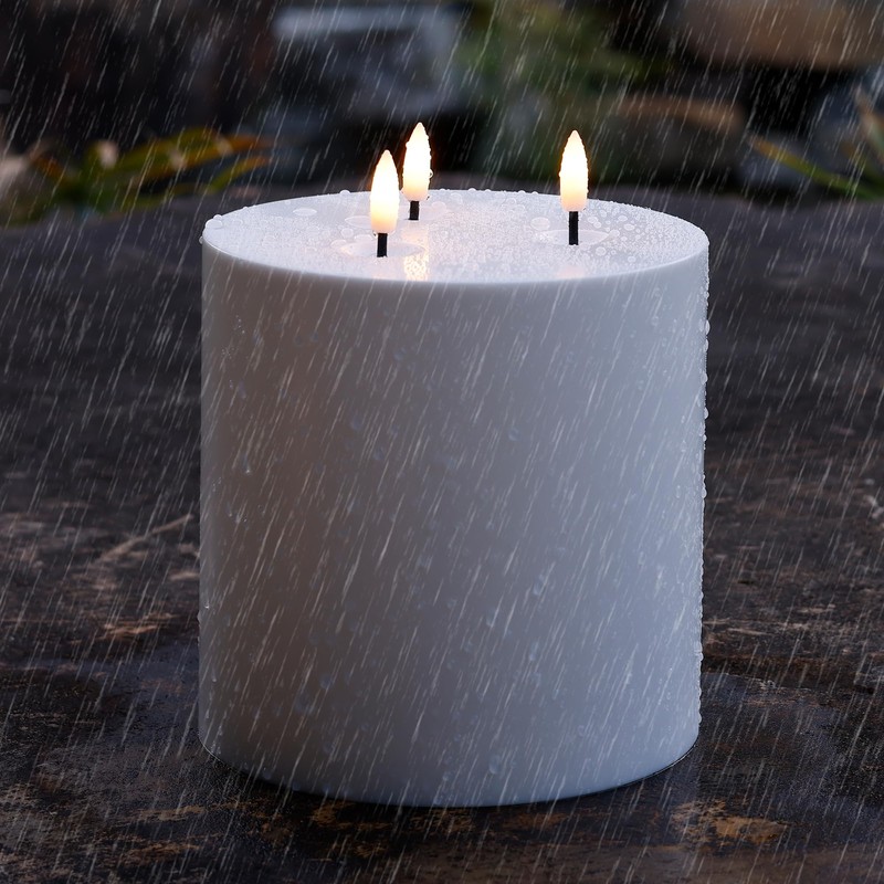 AFINETH Large Outdoor Candles with Remote Waterproof 6"x6" Flickering Flameless