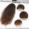Mayouda Kinky Curly Ponytail Drawstring for Women Dark Brown Afro