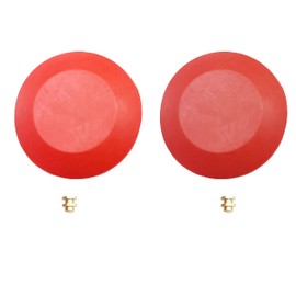 2pcs Red Chemical Resistant Combo Seat/Disc Fits Both Snap and Screw On Toilet Flapper for American Standard 033643-0070A Fluidmaster Flush Valve Seat Disc 5103