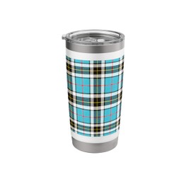 Scottish Clan Thompson Blue Tartan Family Plaid Stainless Steel Insulated Tumbler