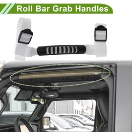 HEROFFIX Roll Bar Grab Handles for Jeep Wrangler YJ TJ LJ JK JL Sports 1987-2021 Grip Handle Holder Nylon PVC White 4 Pcs
