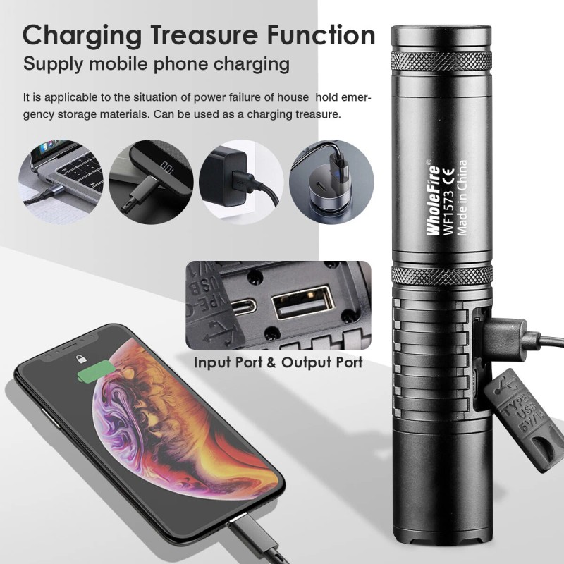 50000000Lumen Super Bright LED Tactical Flashlight Rechargeable LED Work Light