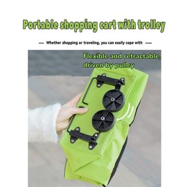 Lotus Trolley Bags for Shopping Cart,Height Under 67 Inches,Foldable Cart Shopping Bag with Wheels and Zipper Reusable Grocery Bags Foldable.