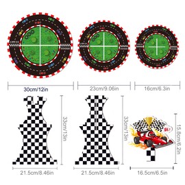 Racing Cupcake Stand for 24 Cupcakes 3 Tier Cupcake Stand Racing Theme Party Supplies Cupcake Display Holder for Birthday Party, Baby Shower, Party Cupcake Stand