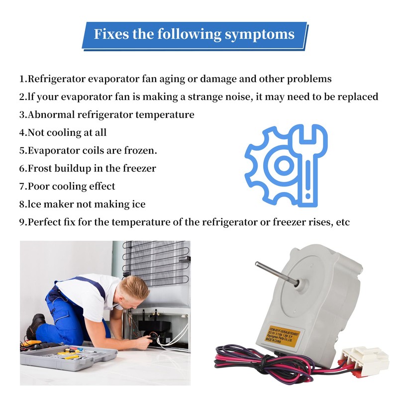 EAU61524007 ODM-001F Refrigerator Evaporator Fan Motor Replacement,Compatible with LG, Kenmore