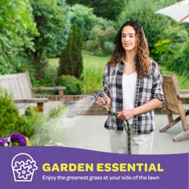 Hose Nozzle [Silver] Heavy Duty Hose Sprayer With 10 Adjustable Watering Patterns. Thumb Control Design, Comfortable Ergonomic Grip, Garden Hose Nozzle for Watering Plants & Lawns/Fun showers/Cleaning