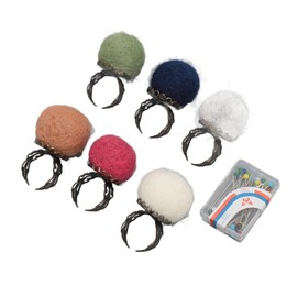 Generic Pin Cushion Ring, Lightweight, 6 Pieces, Commonly Used, Secure Vintage Finger Pin Cushion Ring for Sewing Enthusiasts Quilting (Natural Color), Genericsu0fze6hqv-11