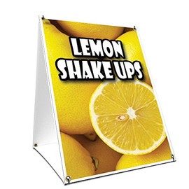 A-Frame Sidewalk Lemon Shake Ups Sign with Graphics On Each Side | 18" X 24" Print Size