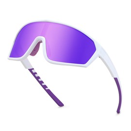 Feisedy Polarized Sunglasses Men Sports Sunglasses UV400 Polarized Lenses for Cycling Fishing Baseball Running Cycling Golf Goggles B1125, purple